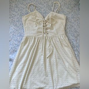 cute white dress with adjustable straps